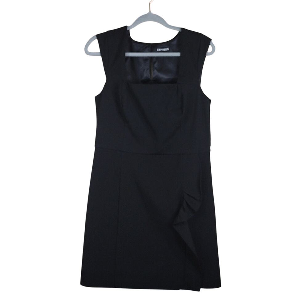 Express Dress Women’s 12 Black Sleeveless Sheath Knee Length Business Casual